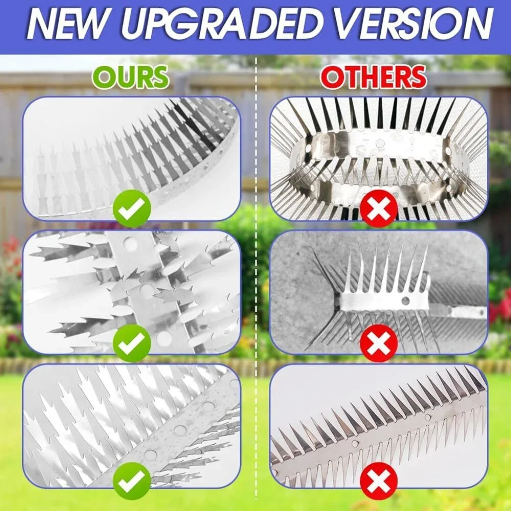 Outdoor Stainless Steel Garden Fence Spikes and Wall(1 Set)